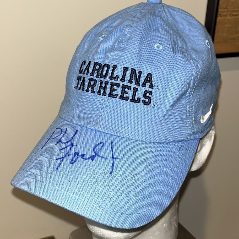UNC North Carolina Tar Heels Blue 1Size Sloop Phil Ford 🏀signed baseball cap hat